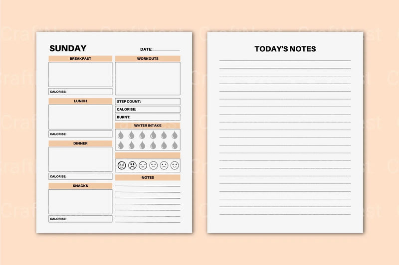 Day Food Diary: Track Your Meals and Nutrition - CraftNest - Digital Crafting and Art