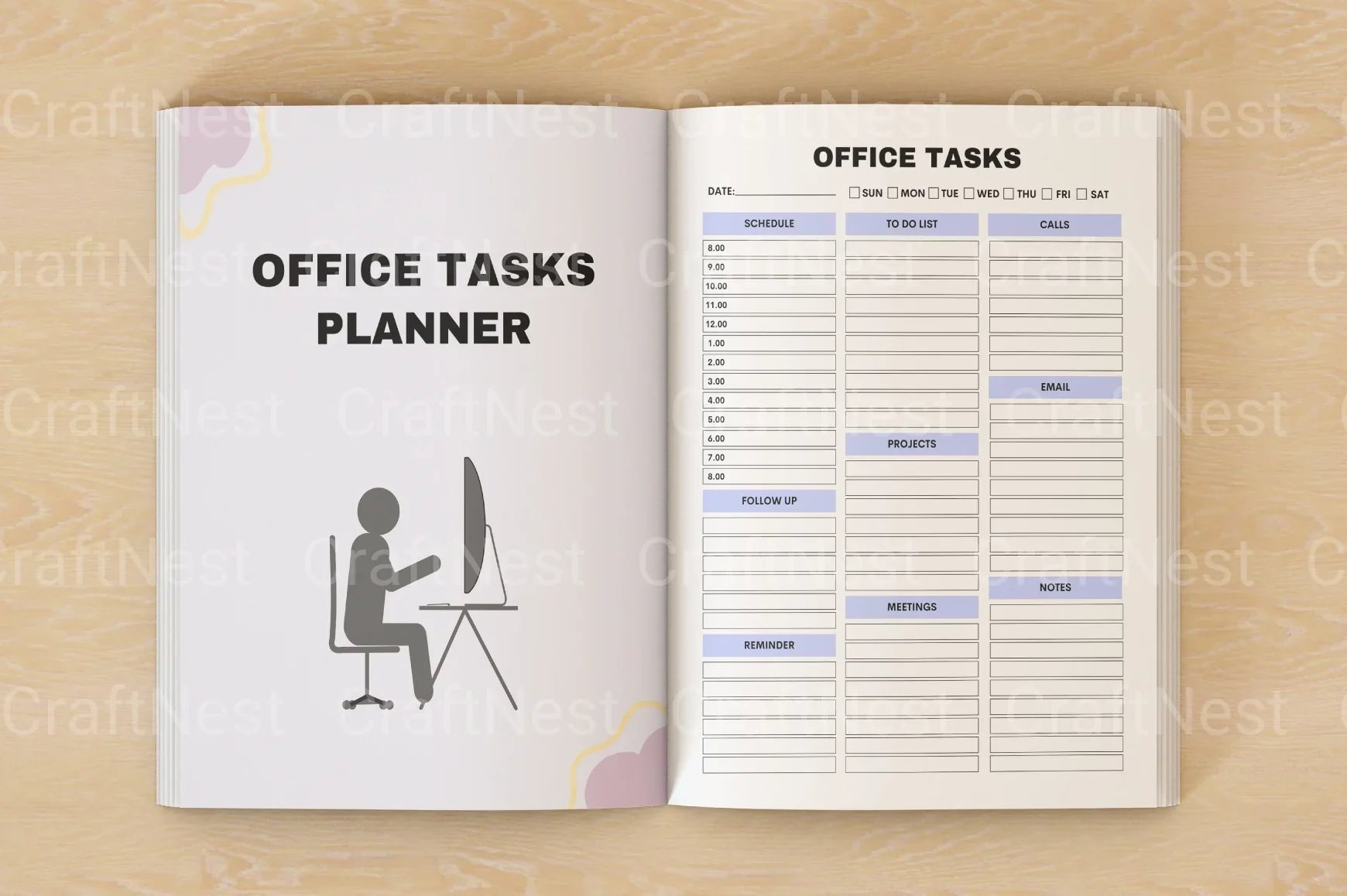 Office Tasks Planner - CraftNest - Digital Crafting and Art