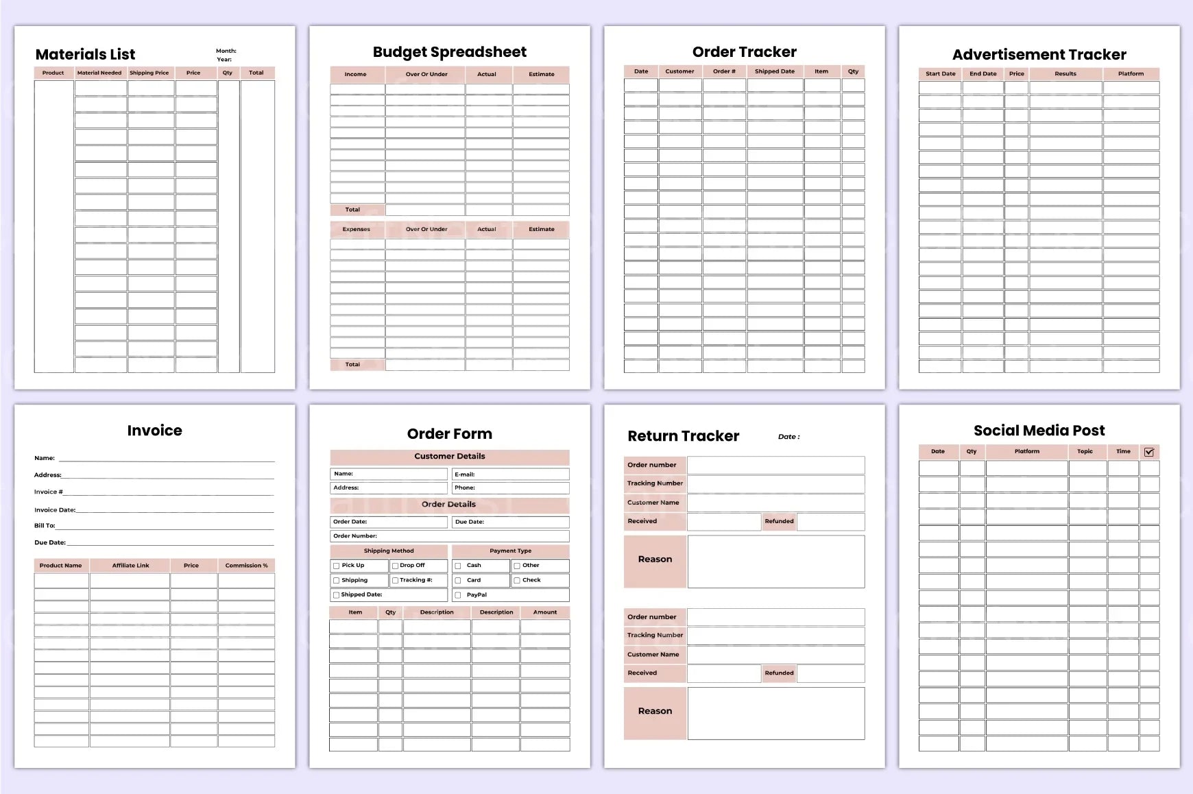 Side Hustle Planner for Entrepreneurs - CraftNest - Digital Crafting and Art
