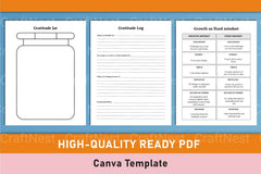 Self Care Wellness Planner Template on Canva - CraftNest - Digital Crafting and Art
