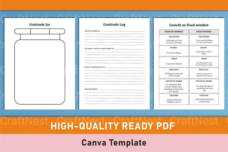 Self Care Wellness Planner Template on Canva - CraftNest - Digital Crafting and Art