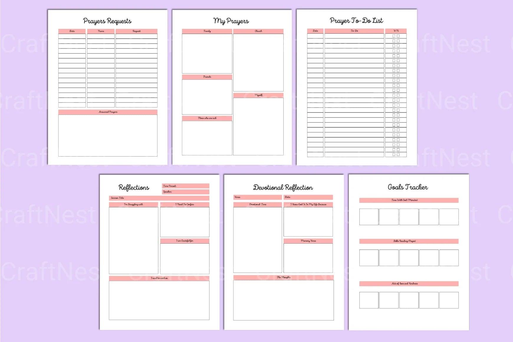 Prayer Devotional Planner for Spiritual Growth - CraftNest - Digital Crafting and Art