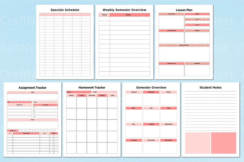 Student Planner Template on Canva - CraftNest - Digital Crafting and Art