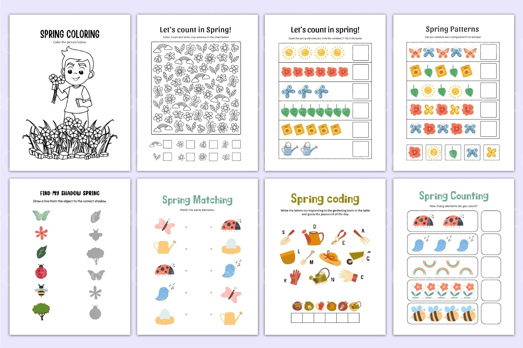 Kindergarten Spring Workbook for Early Learning - CraftNest - Digital Crafting and Art