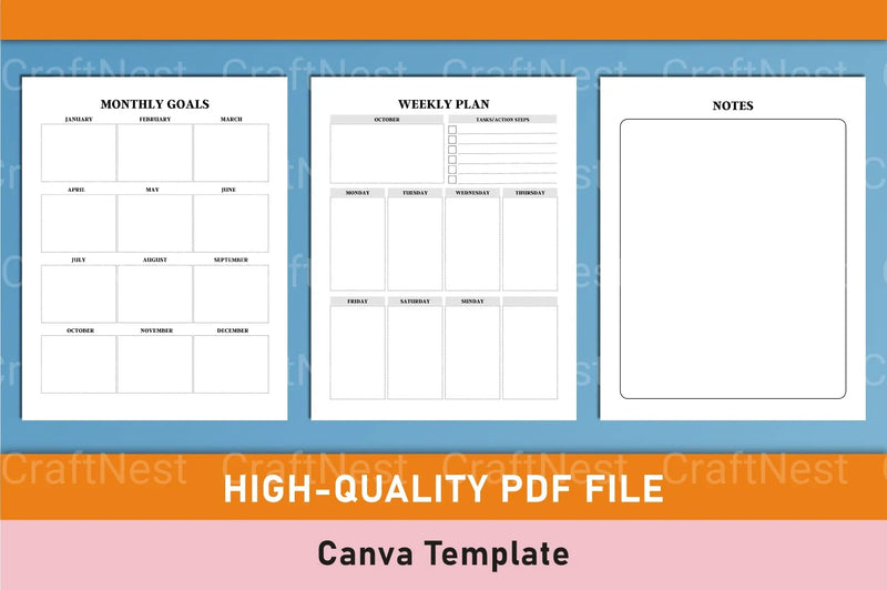 Side Hustle Project Planner Template on Canva - CraftNest - Digital Crafting and Art