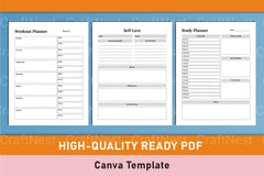 ADHD Planner Canva Template for Effective Organization - CraftNest - Digital Crafting and Art