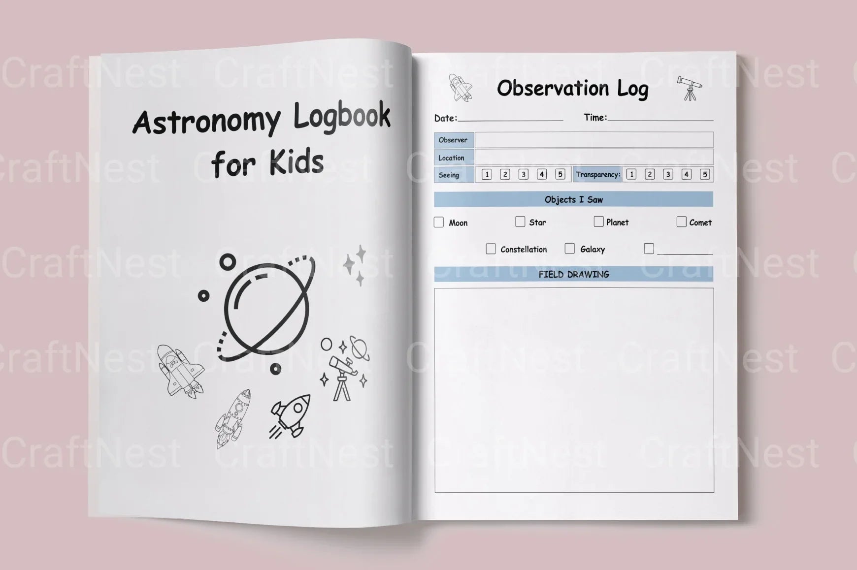 Astronomy Logbook for Kids: Explore the Stars - CraftNest - Digital Crafting and Art