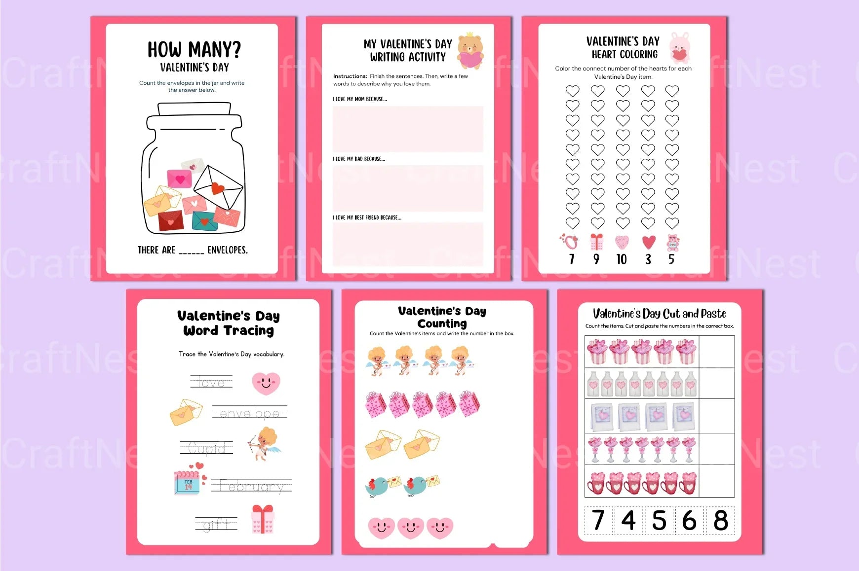 Valentine's Day Activity Book for Kids - CraftNest - Digital Crafting and Art