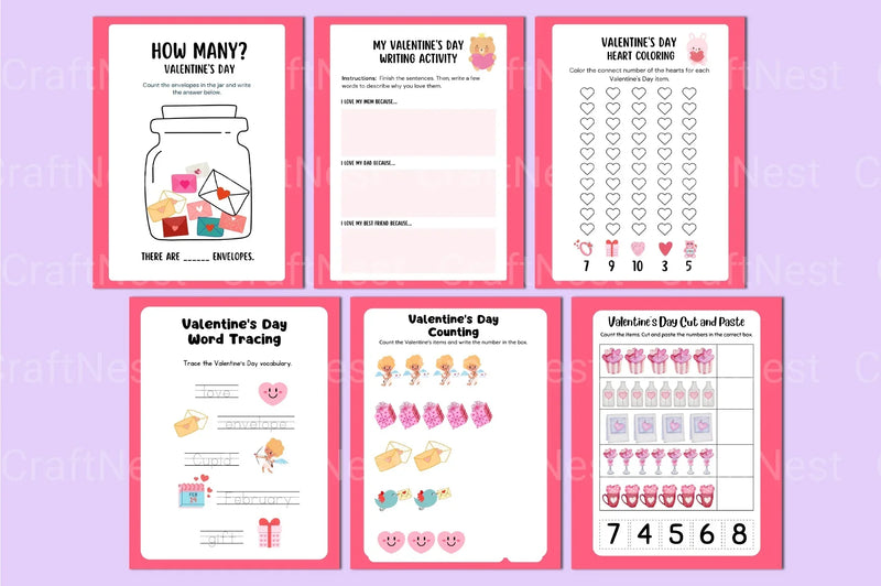 Valentine's Day Activity Book for Kids - CraftNest - Digital Crafting and Art