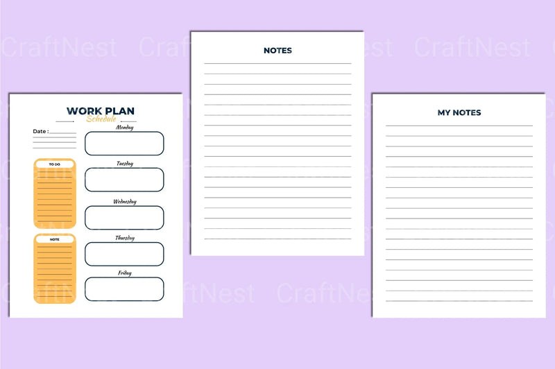 Work Planner Template - CraftNest - Digital Crafting and Art