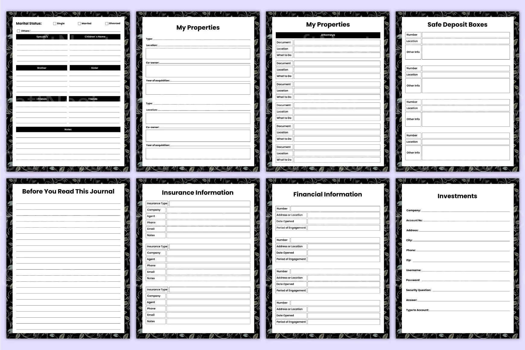 Final Wishes Legacy Organizer - CraftNest - Digital Crafting and Art