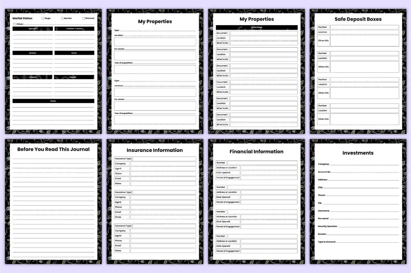 Final Wishes Legacy Organizer - CraftNest - Digital Crafting and Art