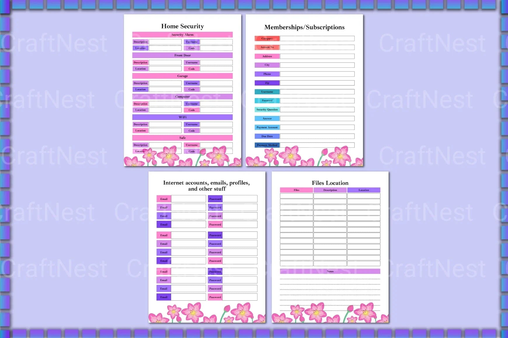 End of Life Planner Template - Canva - CraftNest - Digital Crafting and Art