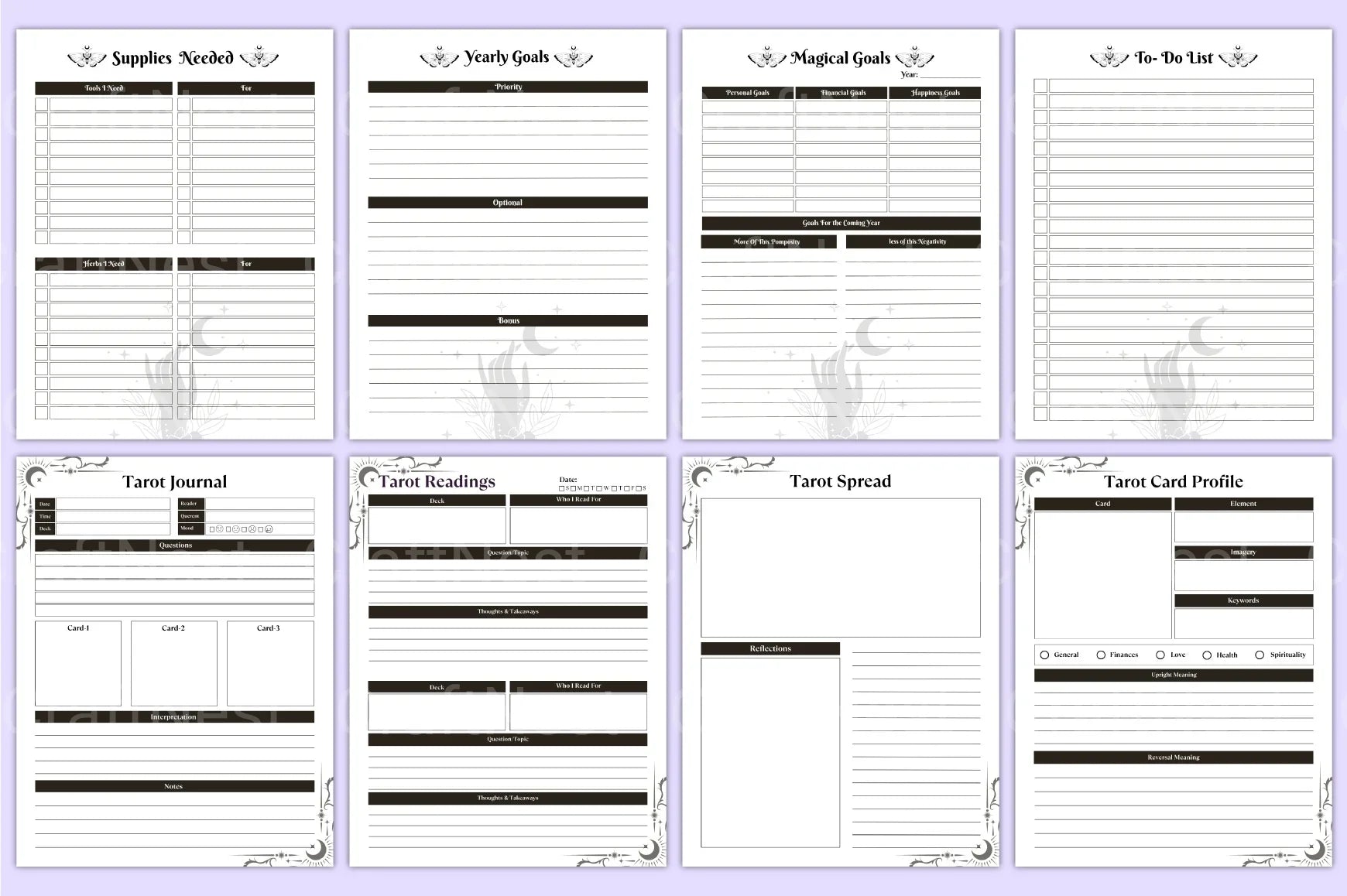 Witchcraft Tarot Workbook Guide - CraftNest - Digital Crafting and Art