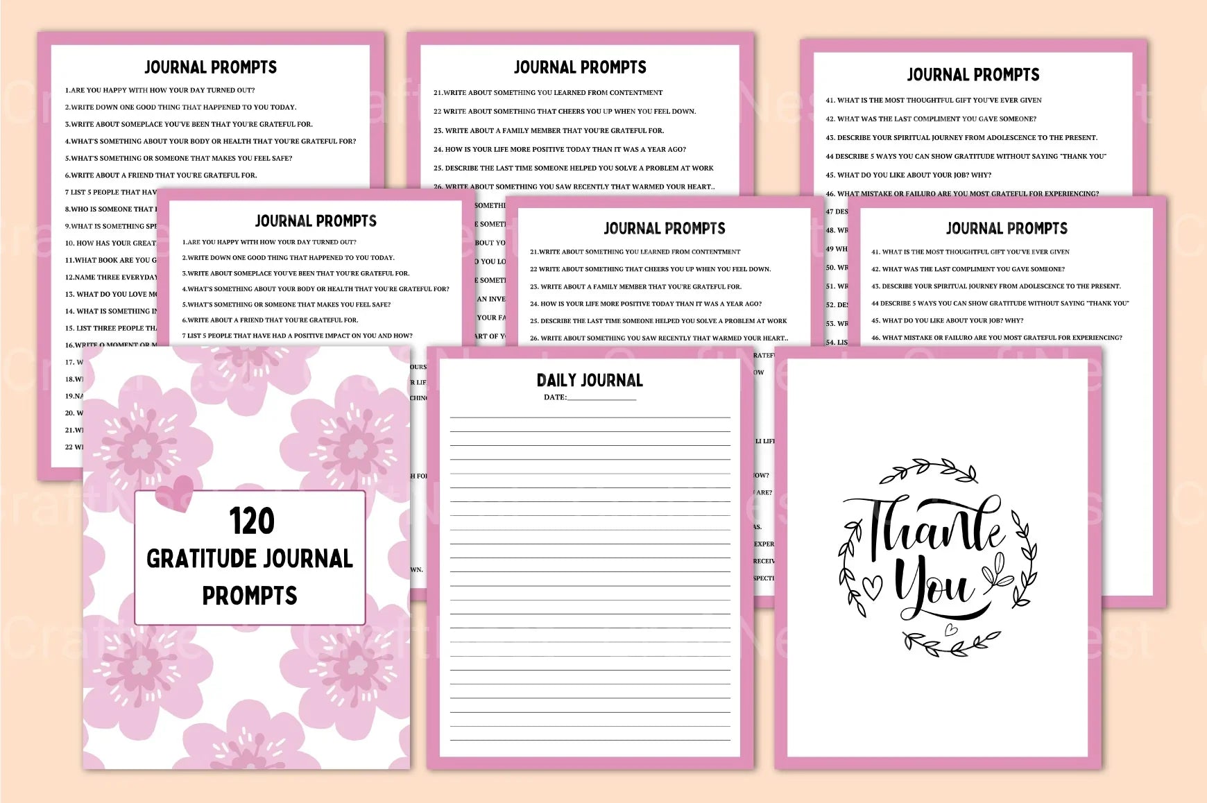 Gratitude Prompts for Daily Reflection - CraftNest - Digital Crafting and Art