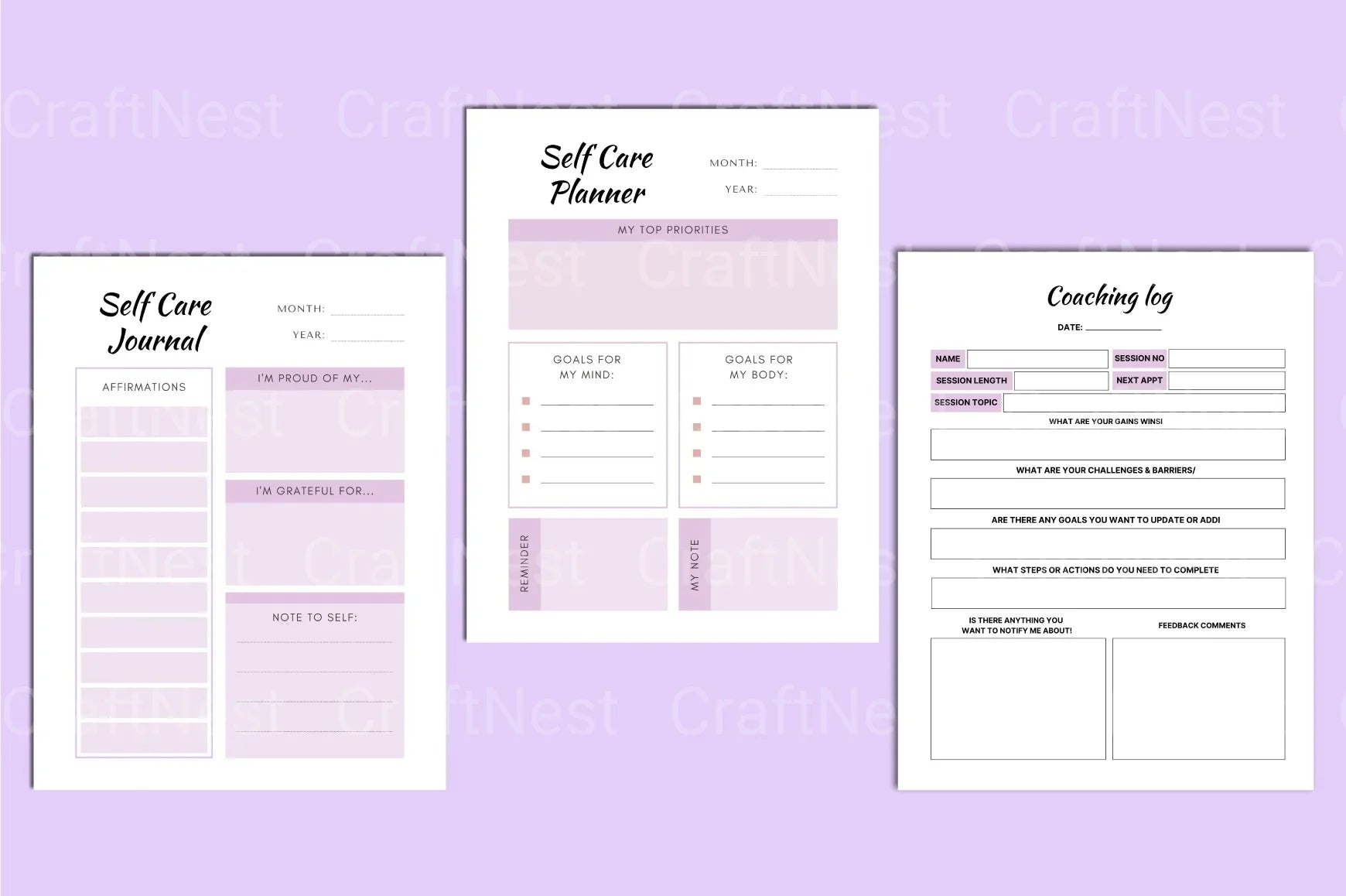 Life Coaching Planner for Personal Growth - CraftNest - Digital Crafting and Art