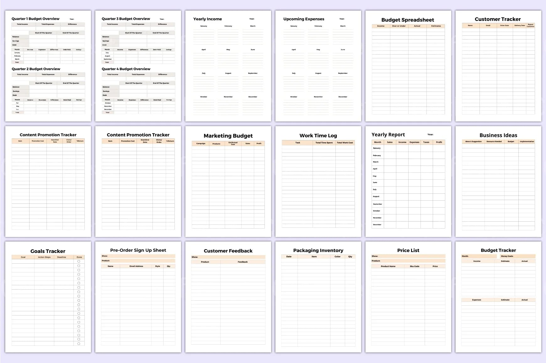 Mega Budget Sheets for Effective Financial Planning - CraftNest - Digital Crafting and Art