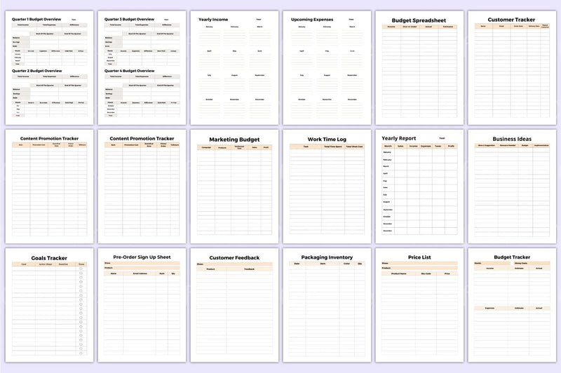 Mega Budget Sheets for Effective Financial Planning - CraftNest - Digital Crafting and Art