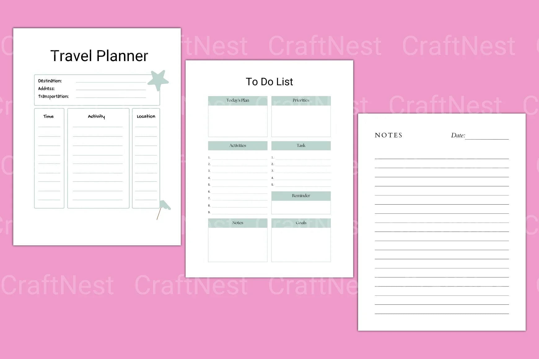 Travel Planner Guide - CraftNest - Digital Crafting and Art