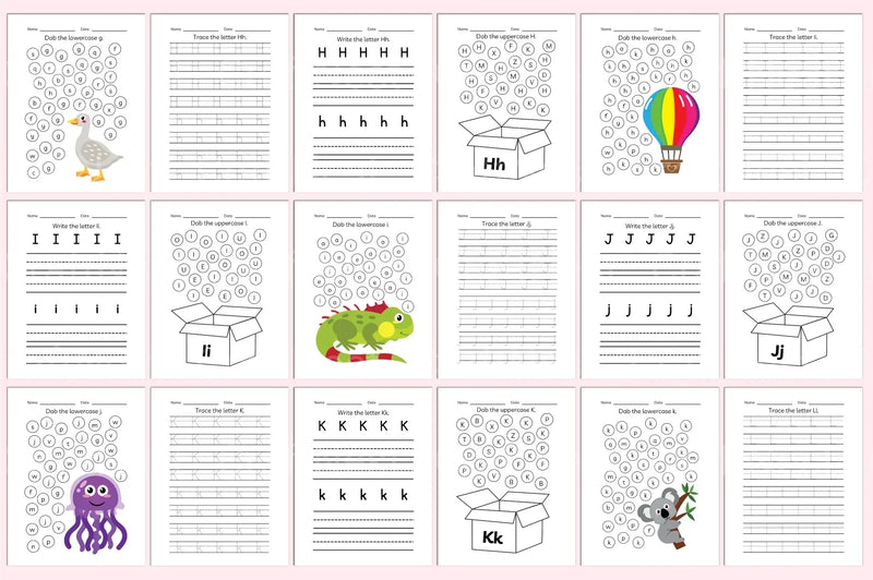 Preschool Alphabet Workbook for Early Learning - CraftNest - Digital Crafting and Art