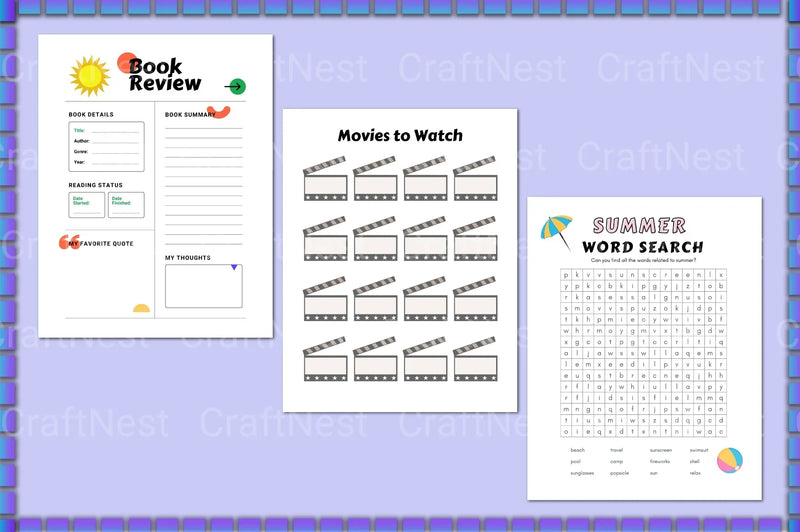 Summer Planner for Kids - Canva Template - CraftNest - Digital Crafting and Art