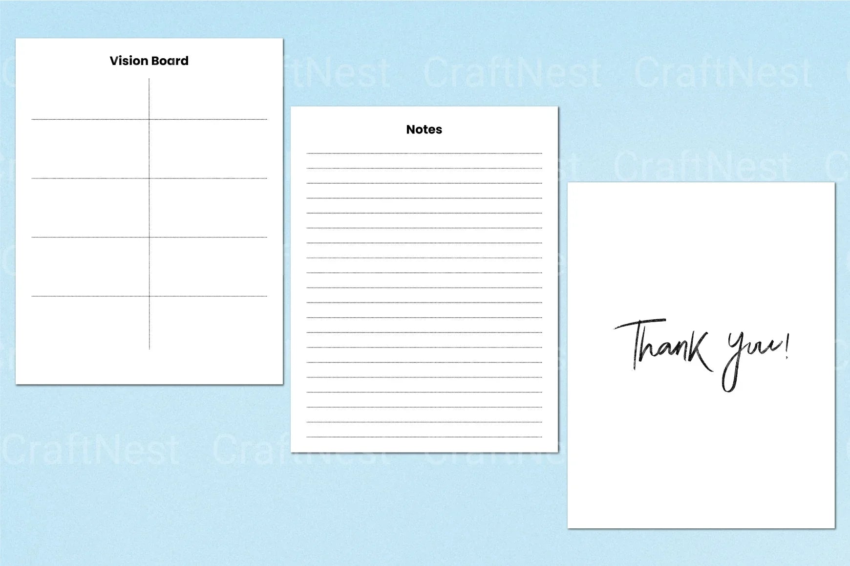 Vision Board Planner Template Canva - CraftNest - Digital Crafting and Art