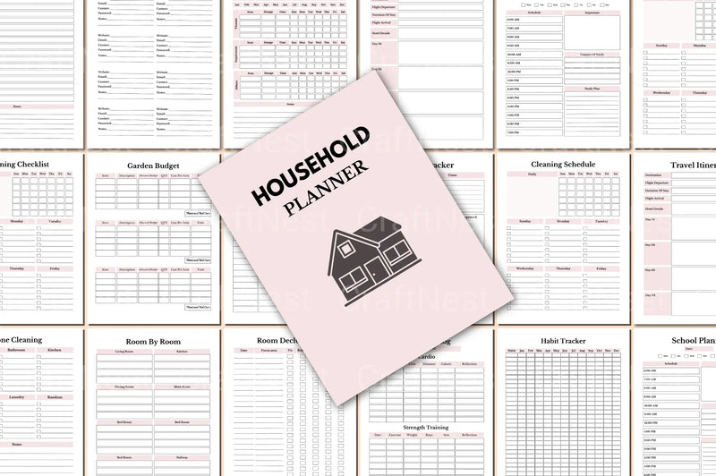 Household Planner for Efficient Home Management - CraftNest - Digital Crafting and Art