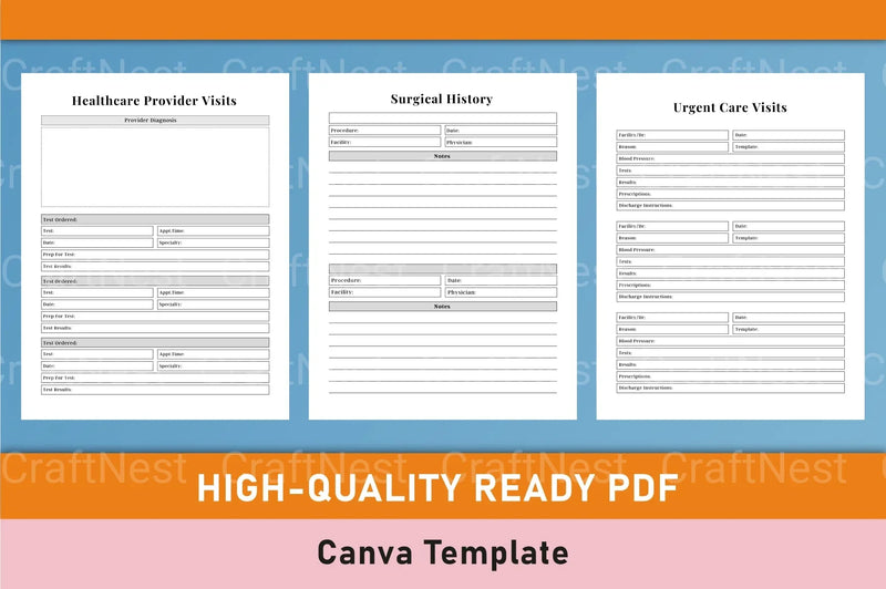 Medical Planner Template - CraftNest - Digital Crafting and Art