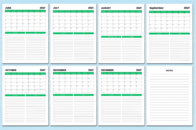 Monthly Agenda Planner - CraftNest - Digital Crafting and Art
