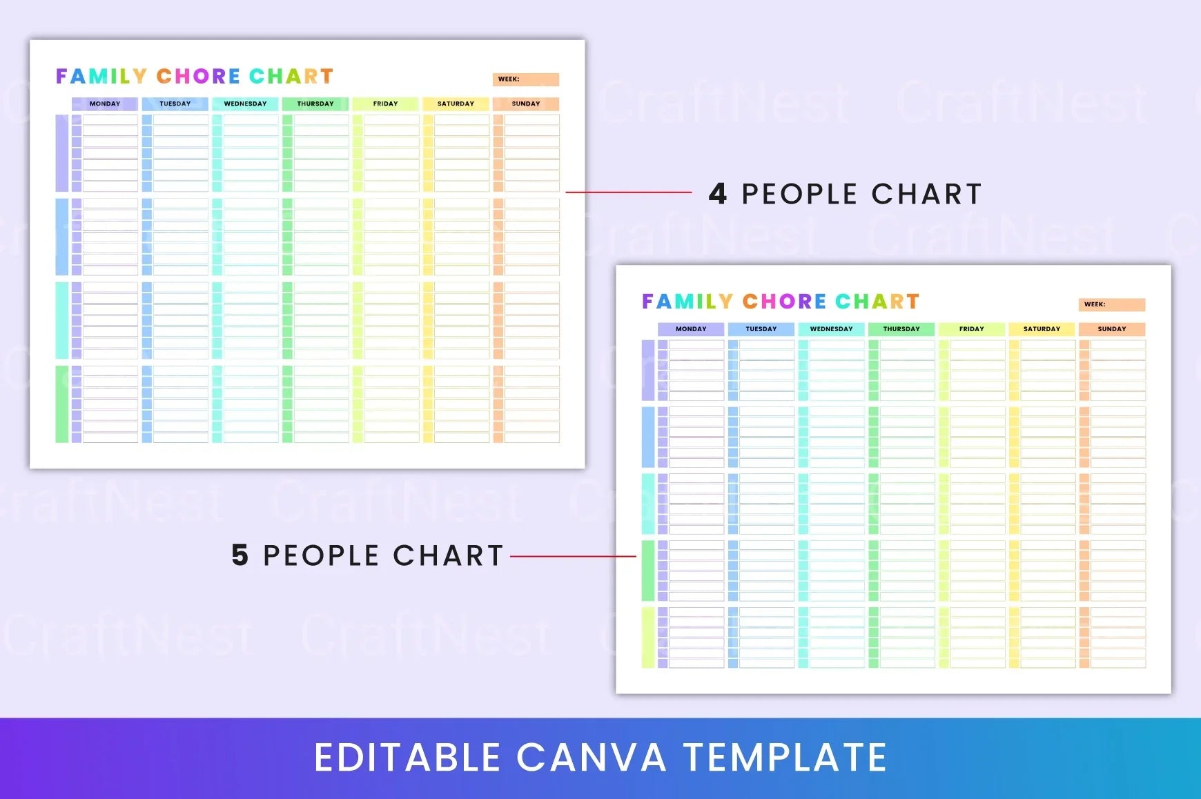 Family Chore Chart Template - CraftNest - Digital Crafting and Art
