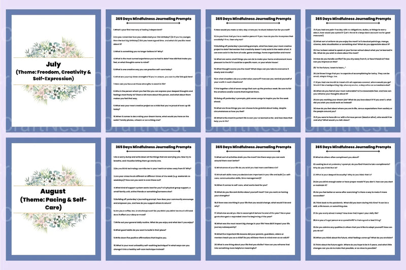 Mindfulness Journaling Prompts for Daily Reflection - CraftNest - Digital Crafting and Art