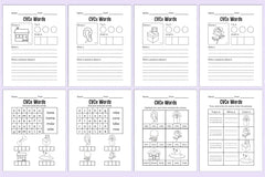 Kindergarten CVCE Workbook for Early Literacy Skills - CraftNest - Digital Crafting and Art