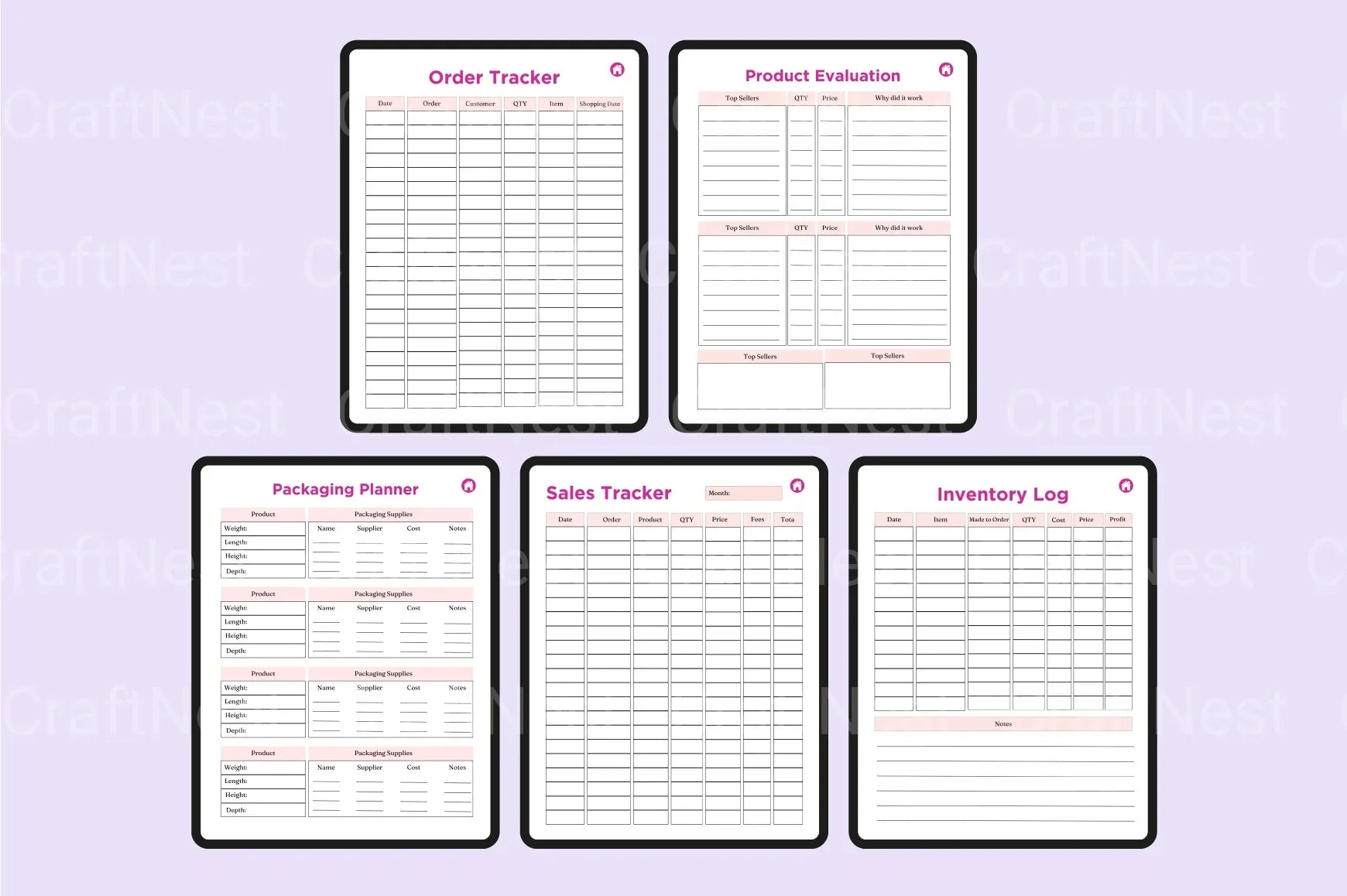 Side Hustle Planner for Entrepreneurs - CraftNest - Digital Crafting and Art