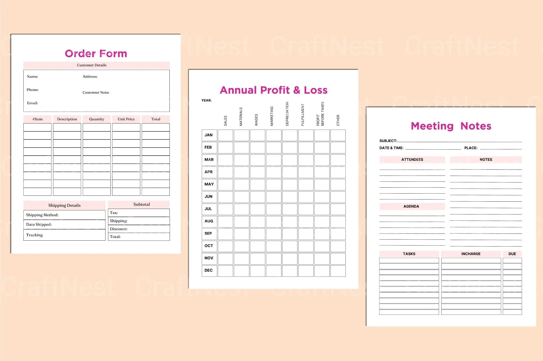 Side Hustle Planner - CraftNest - Digital Crafting and Art