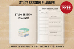 Study Session Planner for Effective Time Management - CraftNest - Digital Crafting and Art