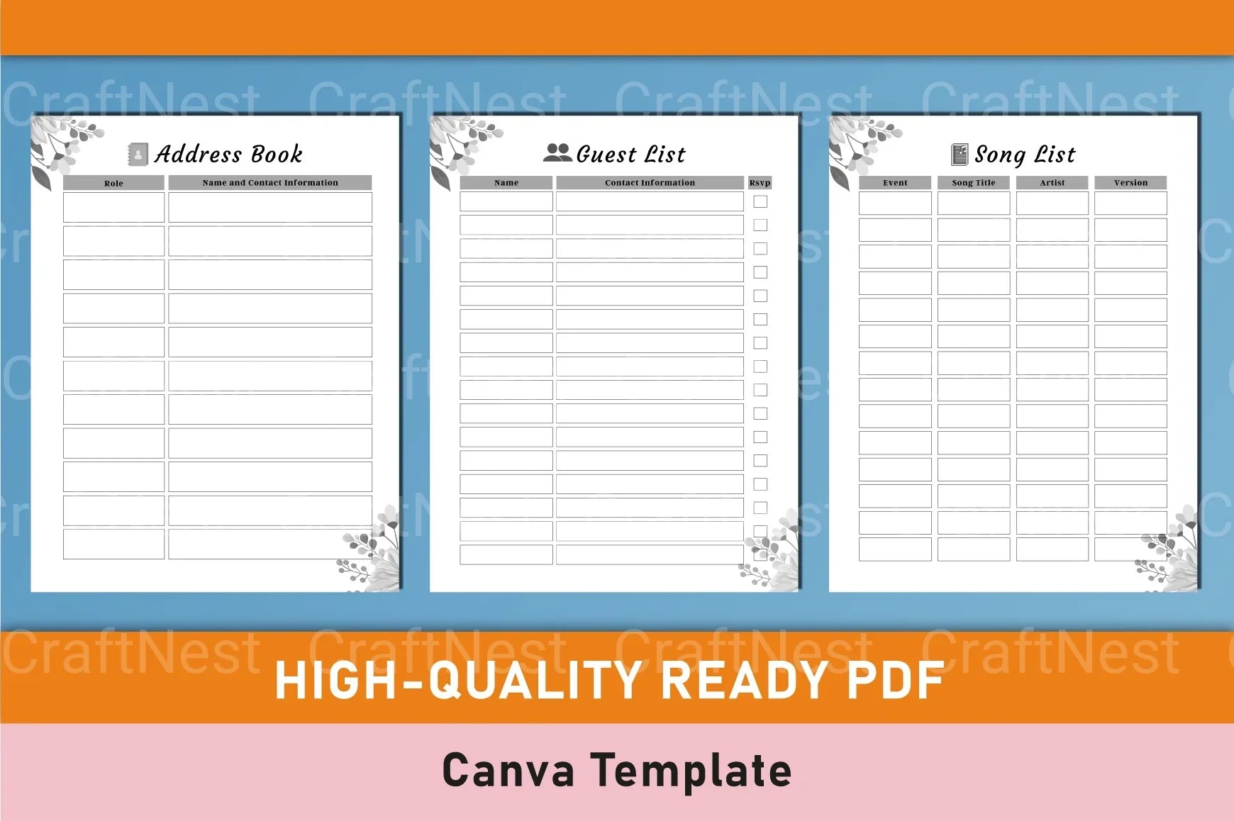 Wedding Planner Canva Template - CraftNest - Digital Crafting and Art