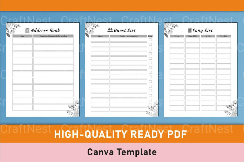 Wedding Planner Canva Template - CraftNest - Digital Crafting and Art