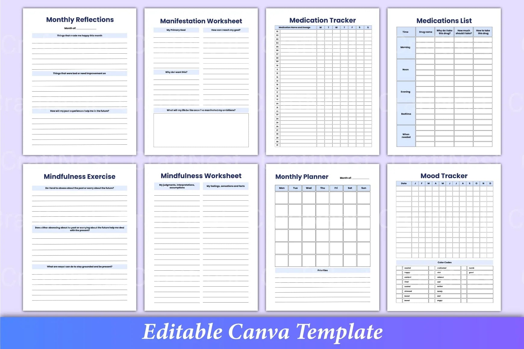 Mental Health Worksheets for Wellbeing - CraftNest - Digital Crafting and Art