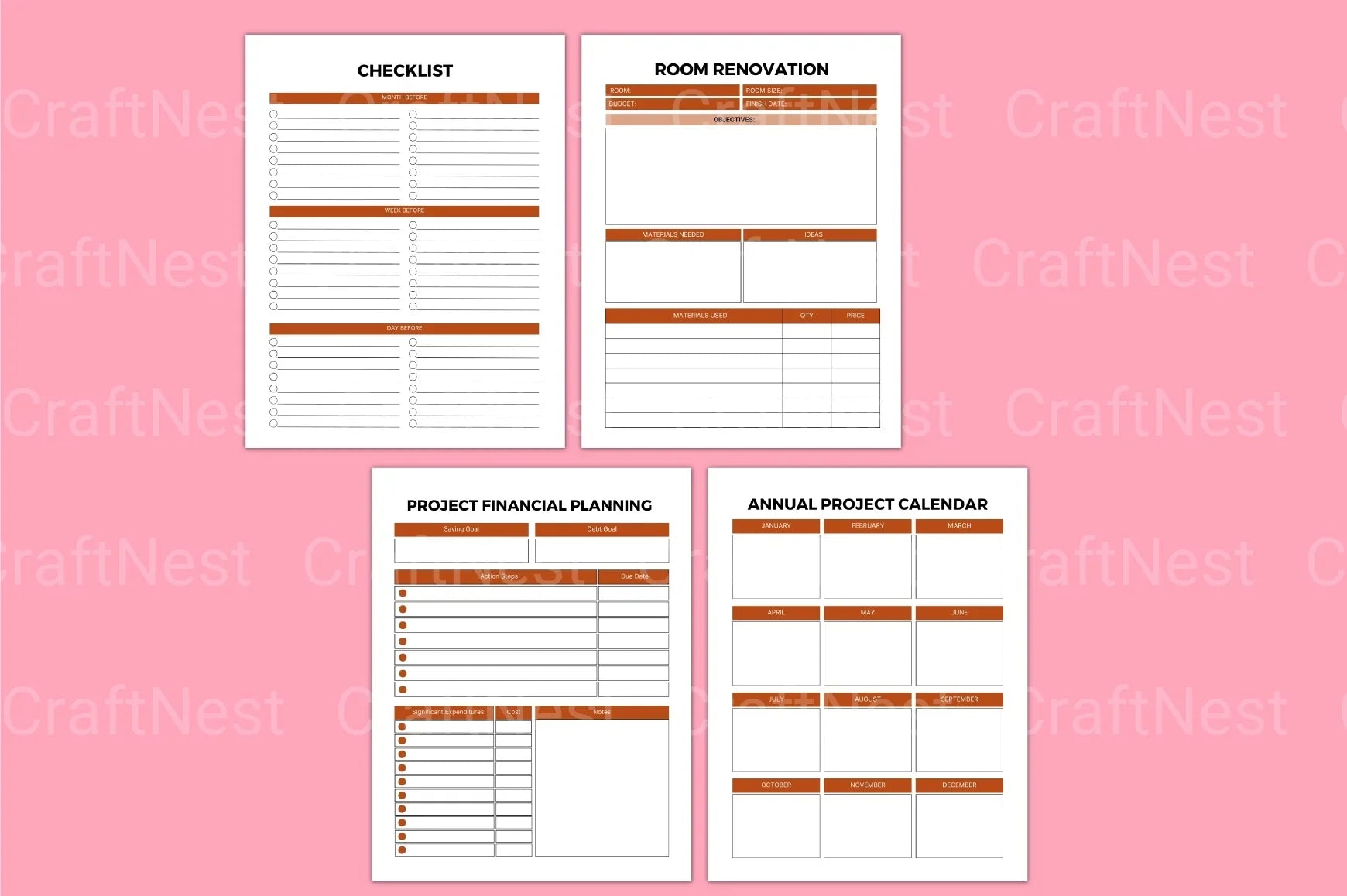 Home Care Maintenance Organizer - CraftNest - Digital Crafting and Art