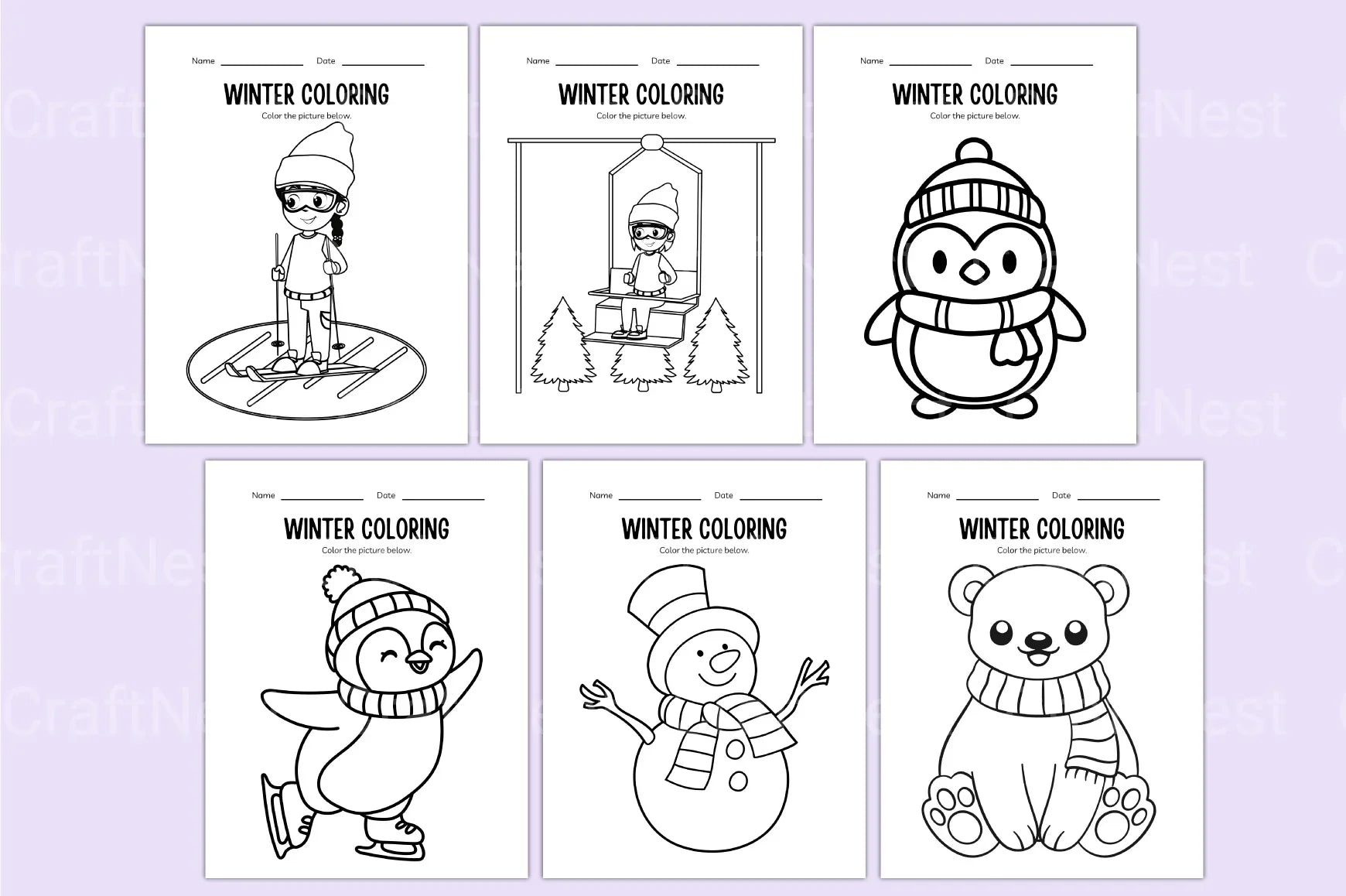 Kindergarten Winter Workbook Activities - CraftNest - Digital Crafting and Art