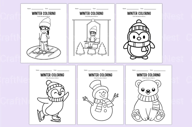 Kindergarten Winter Workbook Activities - CraftNest - Digital Crafting and Art