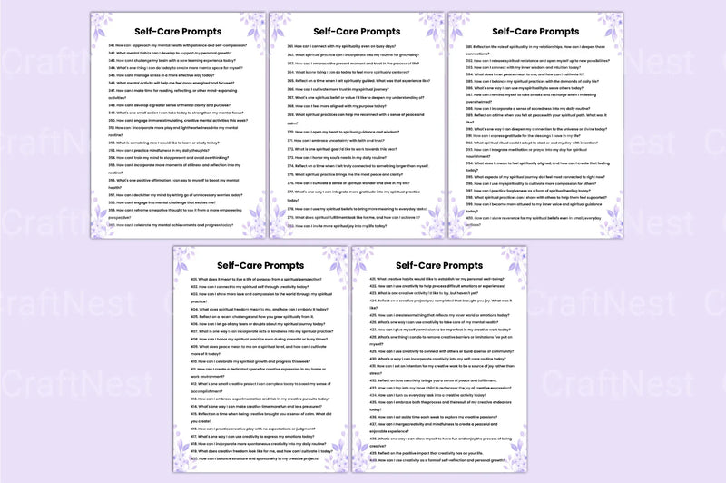 Self Care Prompts for Mindful Living - CraftNest - Digital Crafting and Art