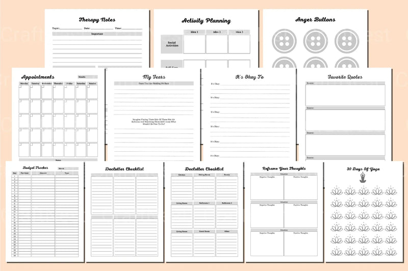 Health Self-Care Planner - CraftNest - Digital Crafting and Art