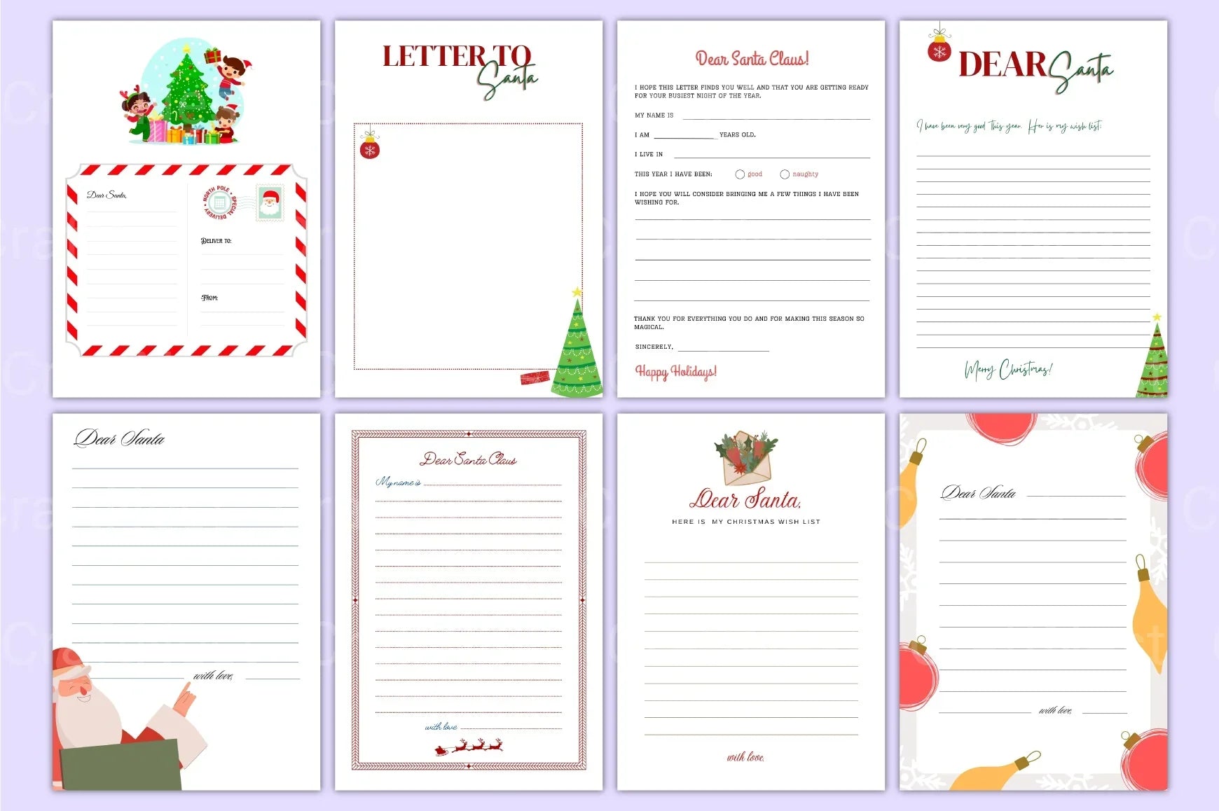 Mega Letter to Santa Template - CraftNest - Digital Crafting and Art