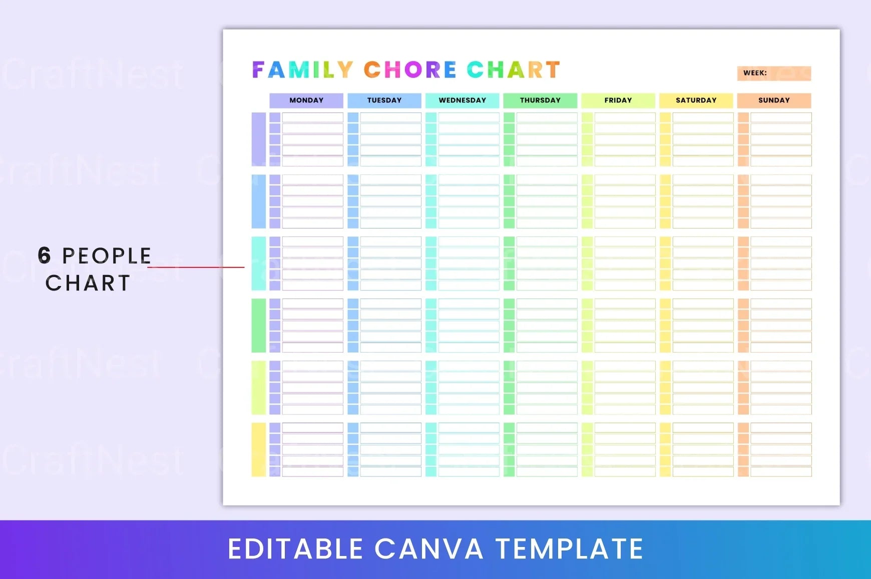 Family Chore Chart Template - CraftNest - Digital Crafting and Art