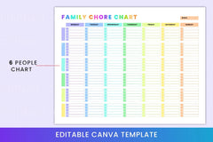 Family Chore Chart Template - CraftNest - Digital Crafting and Art
