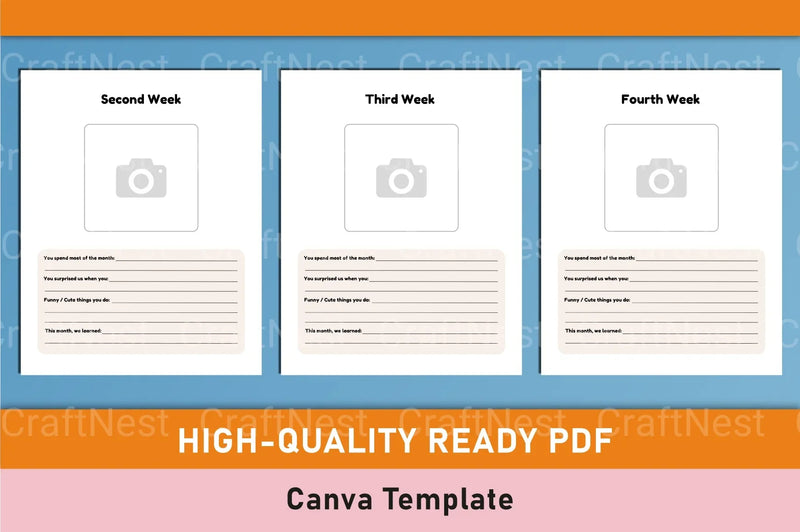 Baby Memory Book Template - Canva Design - CraftNest - Digital Crafting and Art