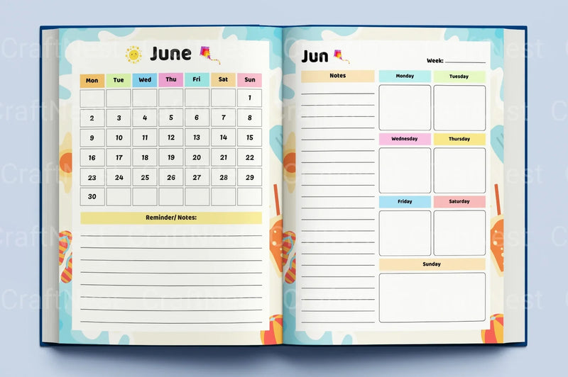 Summer Planner for Kids - CraftNest - Digital Crafting and Art