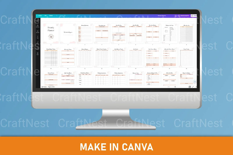 Beauty Planner Canva Template - CraftNest - Digital Crafting and Art