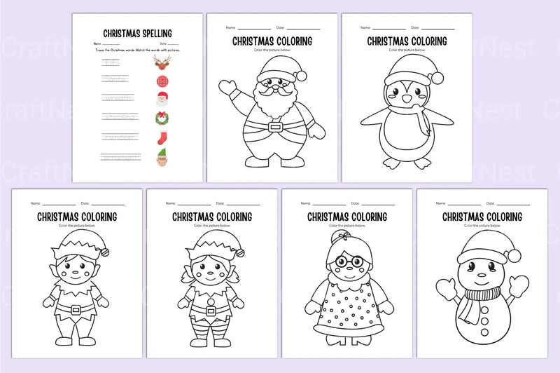 Kindergarten Christmas Workbook - CraftNest - Digital Crafting and Art